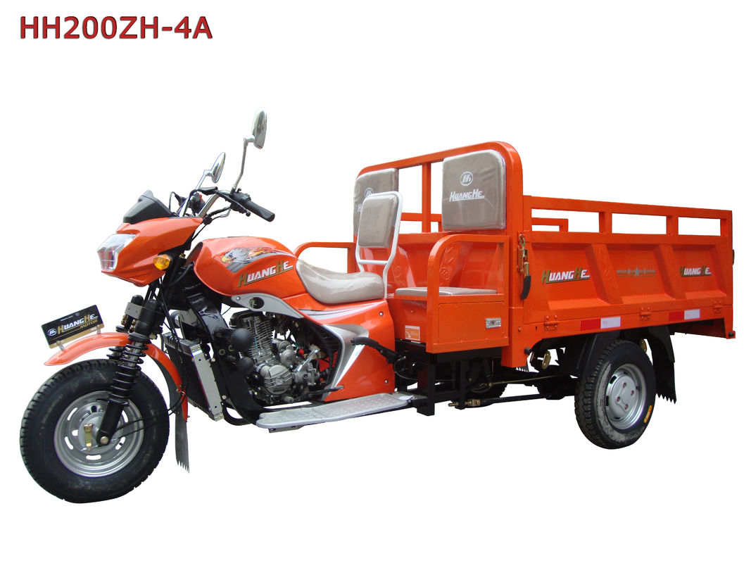 Πορτοκαλί τρίτροχο 200cc 250cc/τρίτροχη μοτοσικλέτα φορτίου με τη στέγη φορτίου