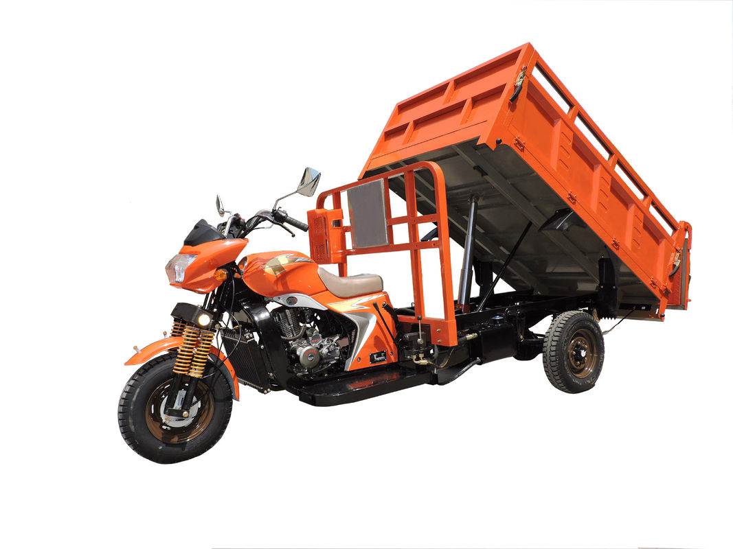 Πορτοκαλί τρίτροχο 200cc 250cc/τρίτροχη μοτοσικλέτα φορτίου με τη στέγη φορτίου